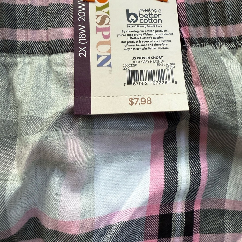 Set of Two Brand New Joyspun Woven Sleep Shorts in Light Gray and Pink